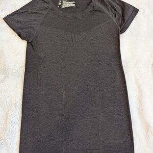 Gray Short Sleeve Athletic Top